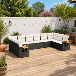 Garden Sofa Set 10 Piece Outdoor Furniture with Cushions Modular Patio Sectional