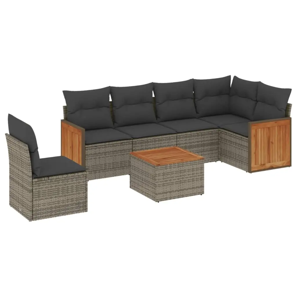 7 Piece Garden Sofa Set Outdoor Furniture Patio Lounge with Cushions Grey