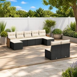 Garden Sofa Set 9 Piece Outdoor Furniture Modular Patio Lounge with Cushions