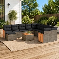 Garden Sofa Set 12 Piece Outdoor Furniture Patio Grey Modular Rattan Seating