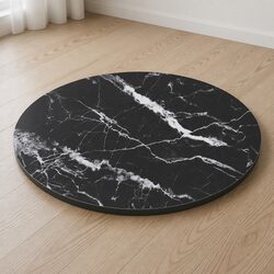 Tempered Glass Table Top Round 60cm Black Marble Design Dining Coffee Tabletop