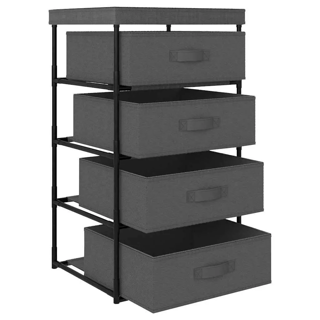 Storage Rack with Removable Fabric Baskets Steel Frame Grey