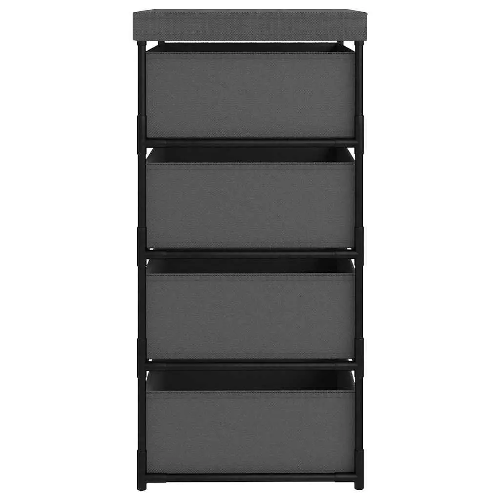 Storage Rack with Removable Fabric Baskets Steel Frame Grey