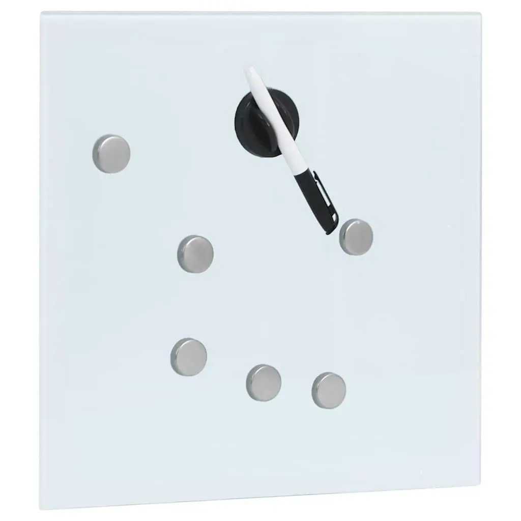 Key Box Magnetic Board 35x35cm White Powder-coated Steel Home Office Storage Organizer