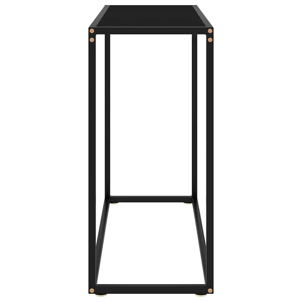 Console Table Black Tempered Glass Steel Frame Modern 80x35x75cm
