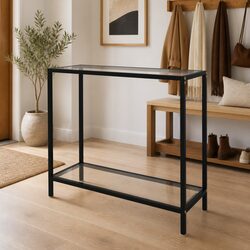 Console Table Tempered Glass Transparent Side End Table Living Room Furniture
