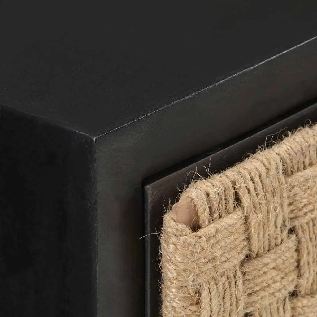 Solid Mango Wood Sideboard Storage Cabinet Industrial Style 60x35x70cm Black