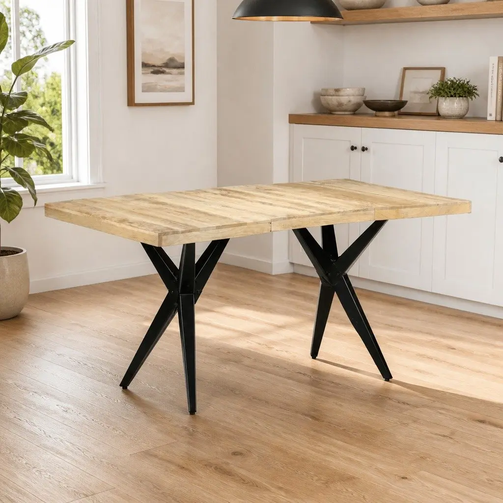 Dining Table Rough Mango Wood 160x80x76 cm Brown