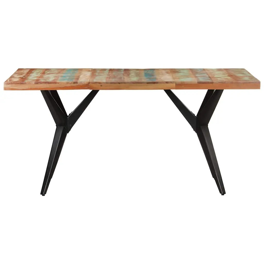 Dining Table Solid Reclaimed Wood 160x80x76 cm Black