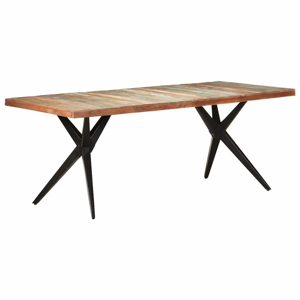 Dining Table Solid Reclaimed Wood 200x90x76cm White