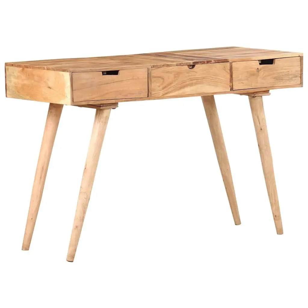 Dressing Table Solid Wood with Mirror 112x45x76cm Brown