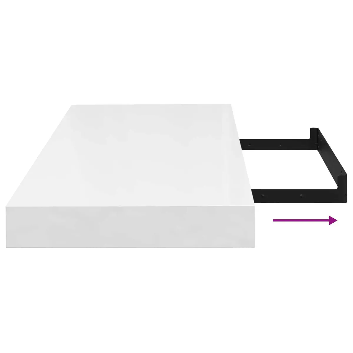 Wall Shelf High Gloss White Floating Display Ledge MDF Home Storage Organiser 90 x 23.5 x 3.8 cm