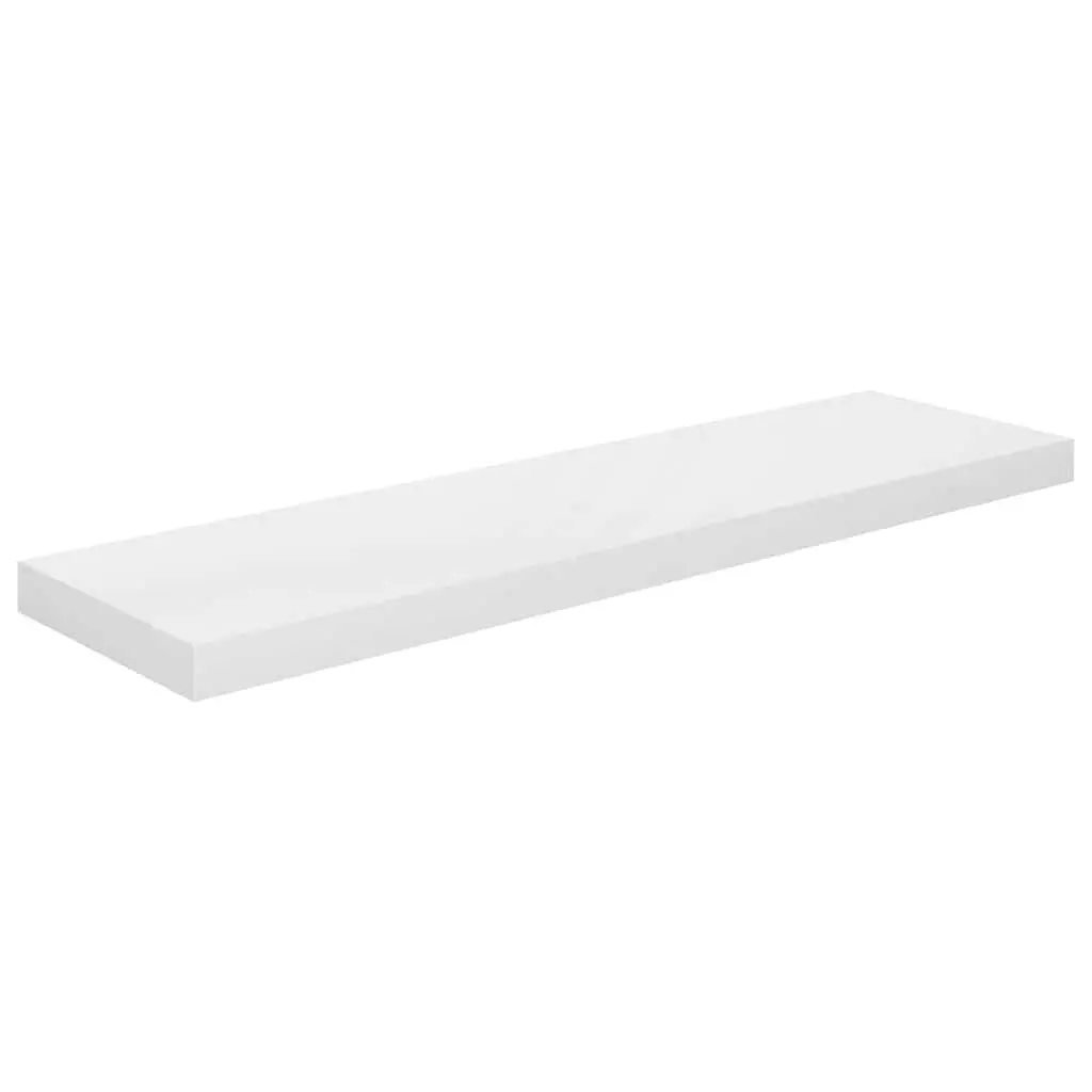 Wall Shelf High Gloss White Floating Display Ledge MDF Home Storage Organiser 90 x 23.5 x 3.8 cm