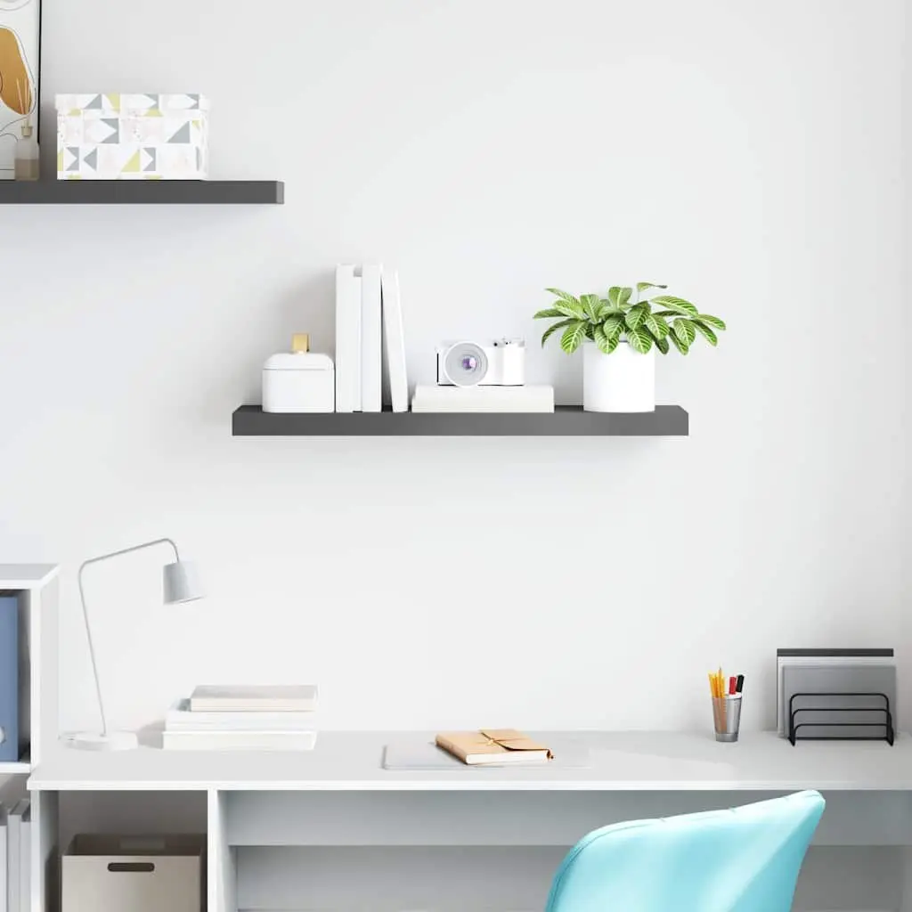 Floating Wall Shelf High Gloss Grey Honeycomb MDF Home Decor Display Ledge