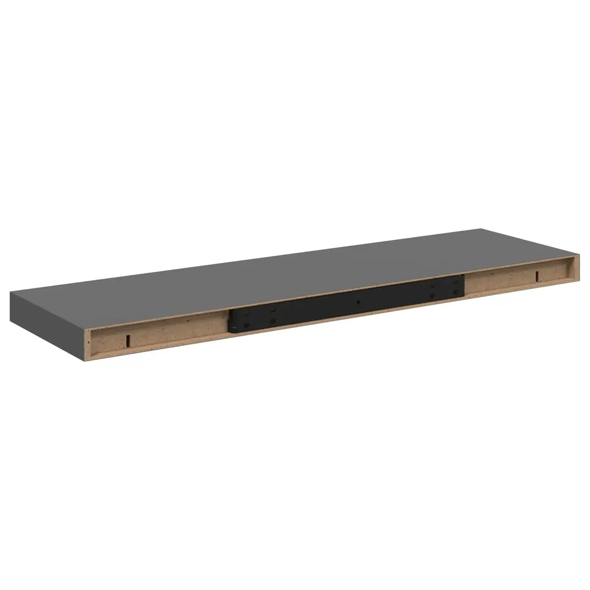 Floating Wall Shelves High Gloss Grey 2 Piece Display Shelf Storage Home Decor