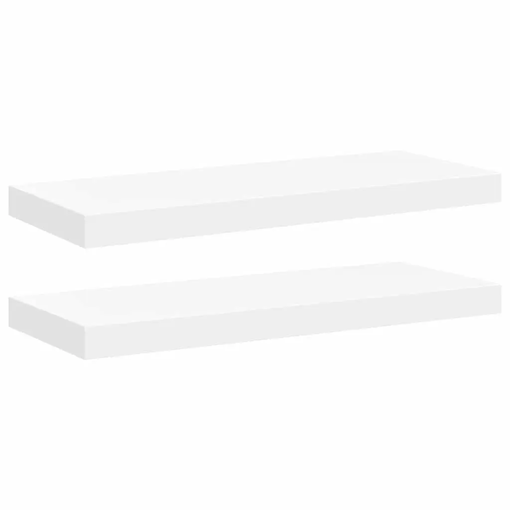 Floating Wall Shelves Invisible Mounting System 60x23.5x3.8 cm White 2 Piece