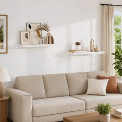 Floating Wall Shelves 2 pcs White 80x23.5x3.8 cm Display Storage Ledge