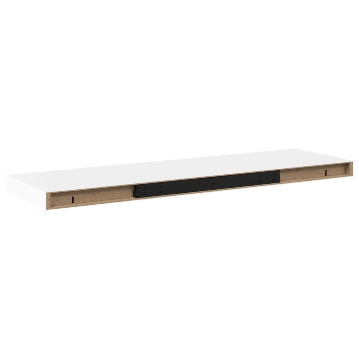 Floating Wall Shelves Set 4 Piece Invisible Mounting System White Honeycomb MDF