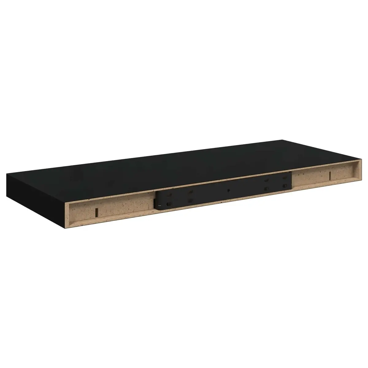 Wall Shelves Floating Display Black MDF 4 Piece Storage Rack Home Decor Organizer