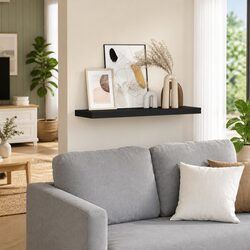 Floating Wall Shelf Black Display Ledge Storage Organizer Home Decor 80x23.5cm
