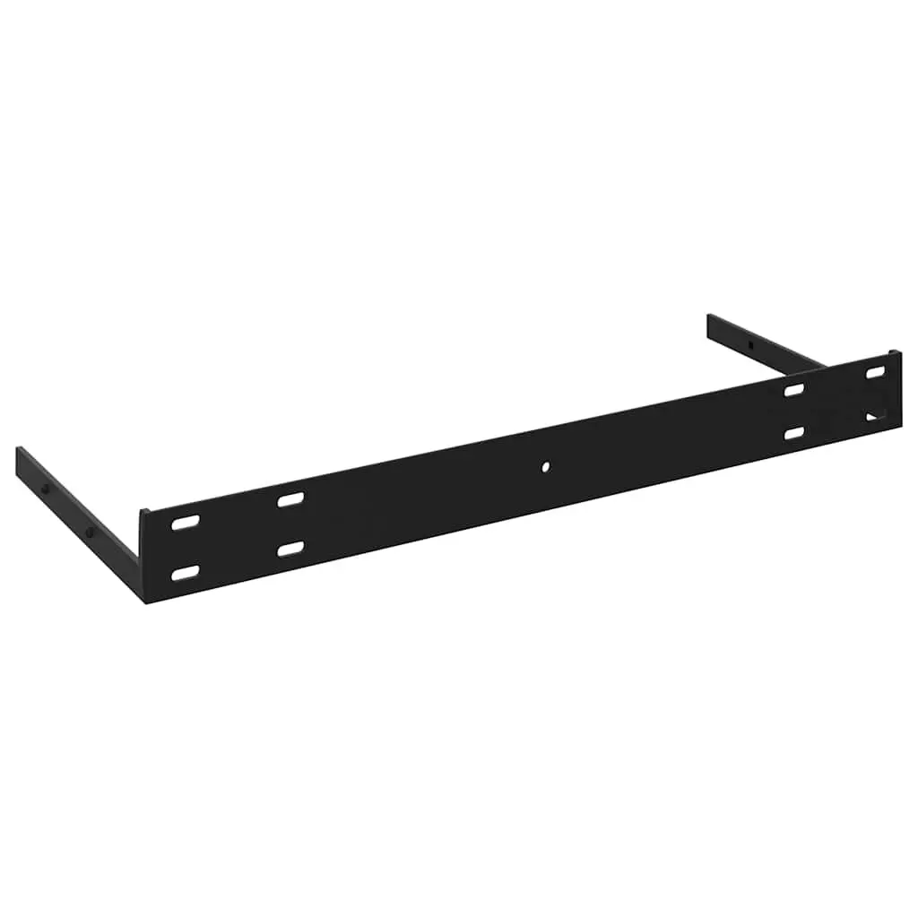 Floating Wall Shelves 2 Piece Invisible Mounting System Black 80x23.5x3.8 cm Display Ledge Home Decor