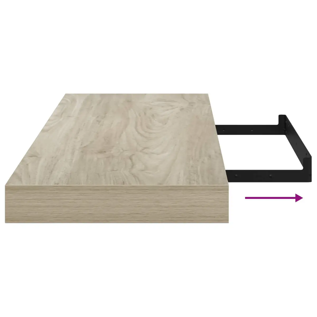 Floating Wall Shelves Invisible Mounting 80 x 23.5 x 3.8 cm Brown Honeycomb MDF 2 Piece Display Rack