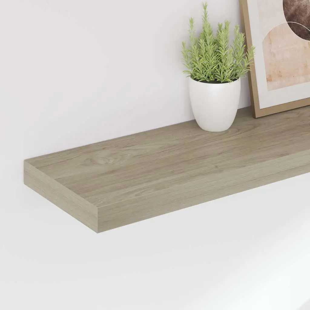 Floating Wall Shelves Invisible Mounting 80 x 23.5 x 3.8 cm Brown Honeycomb MDF 2 Piece Display Rack