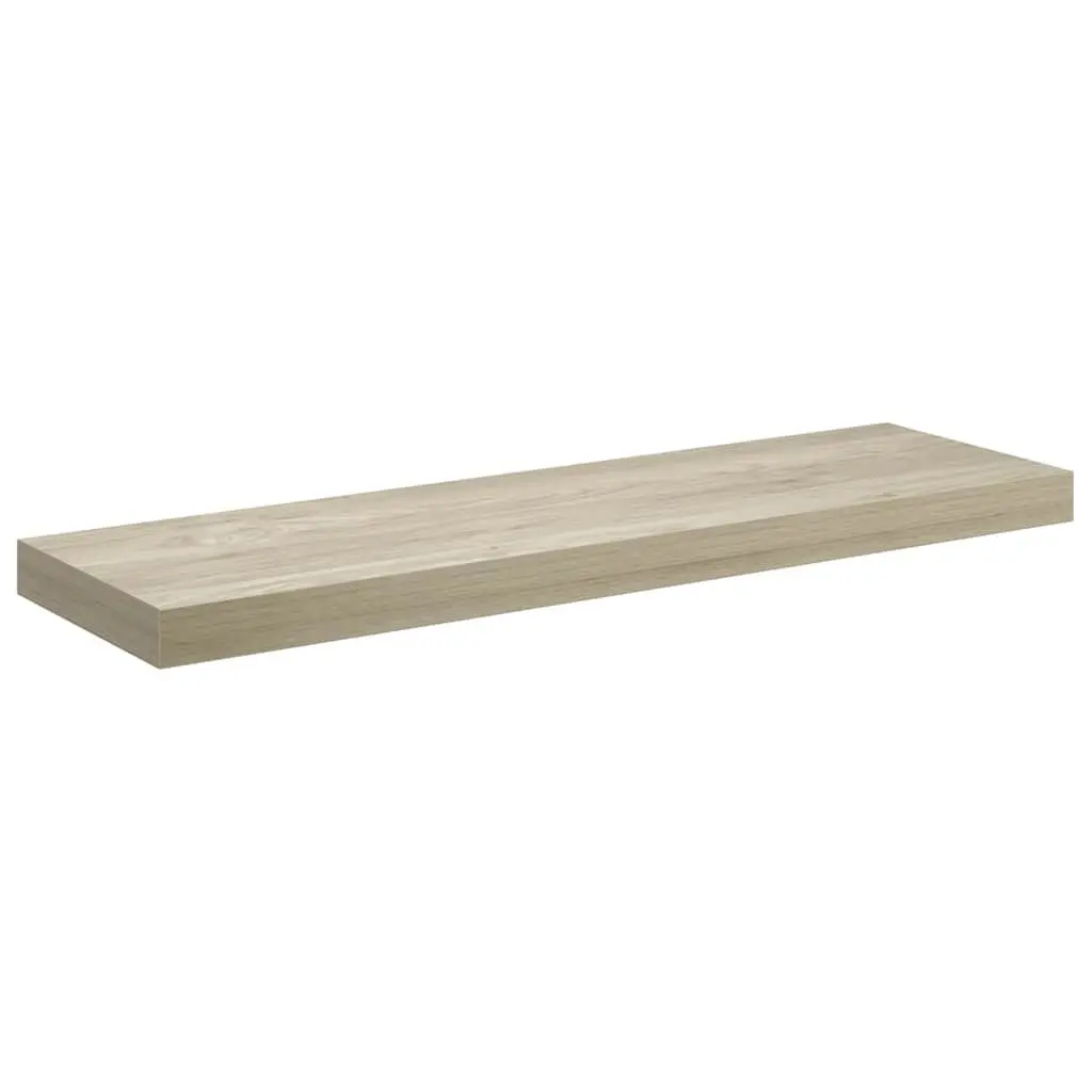 Floating Wall Shelves 4 Piece Set Oak Brown Honeycomb MDF Metal Frame Display Ledge
