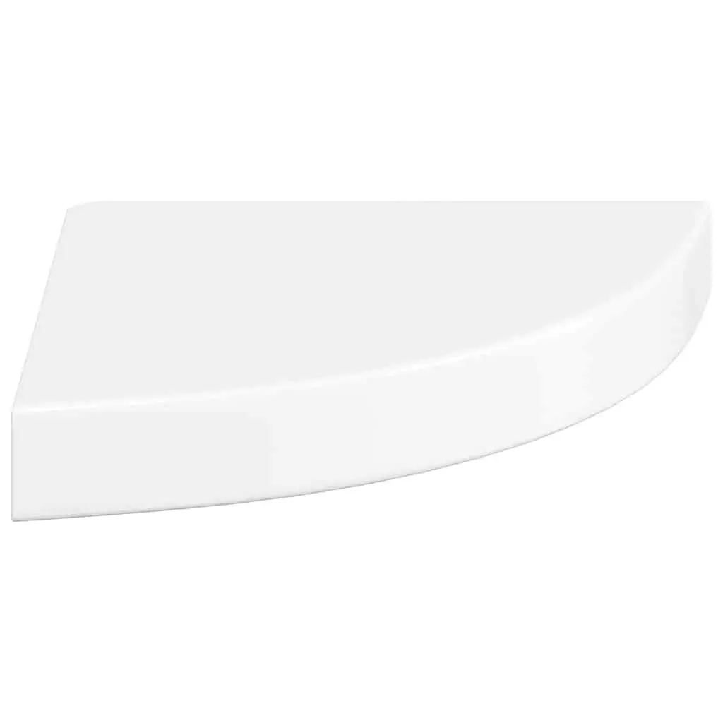 Floating Corner Shelves High Gloss White Wall Mount Display Storage 4 Piece