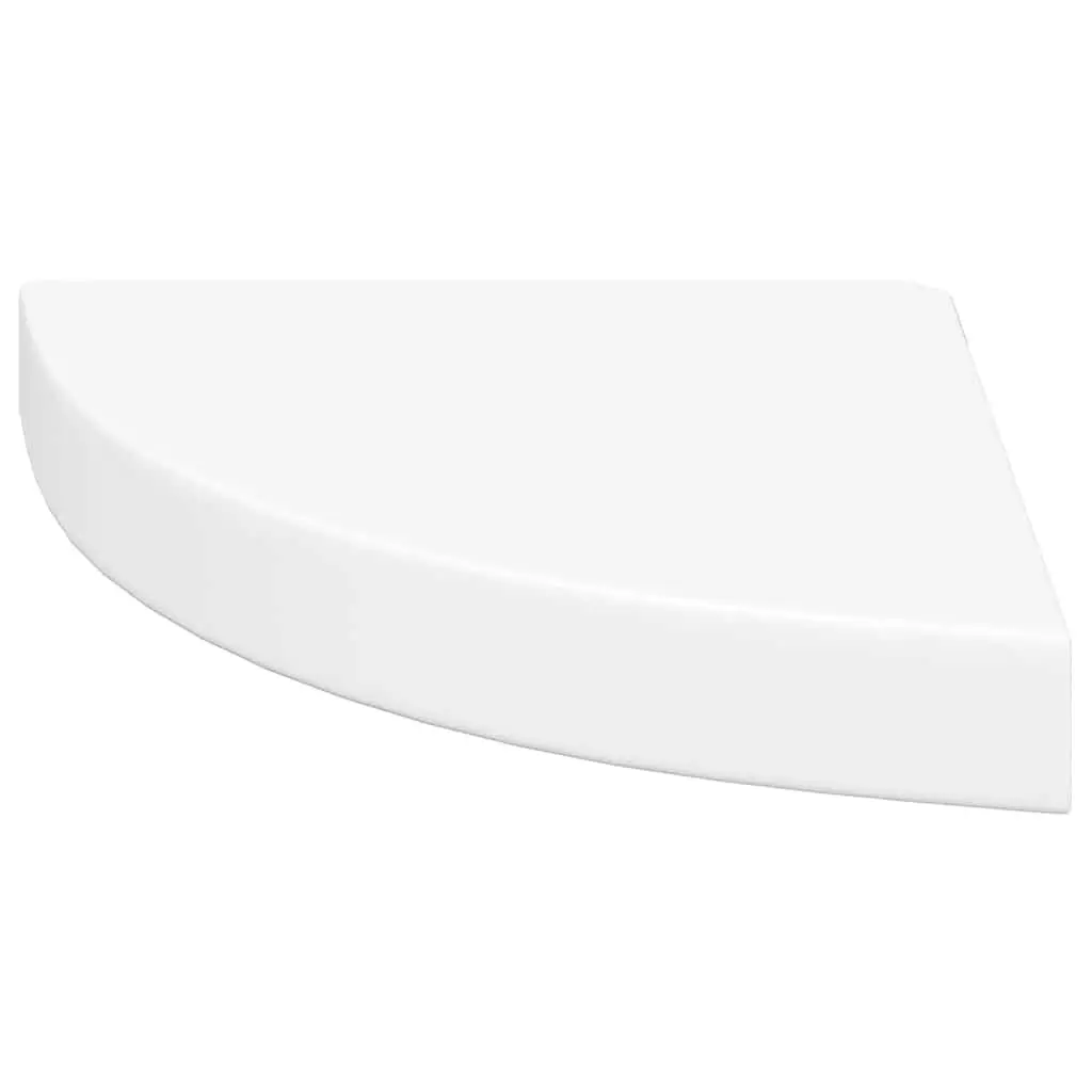 Floating Corner Wall Shelves 2 Piece Invisible Mounting White Display Ledge Storage Organiser