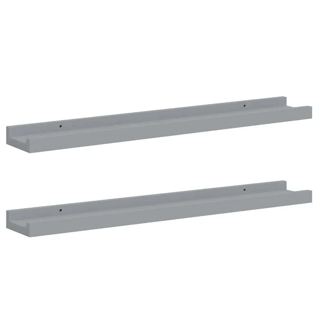 Picture Frame Ledge Shelves Wall Mounted Display Shelf 60x9x3cm Grey MDF 2 Piece