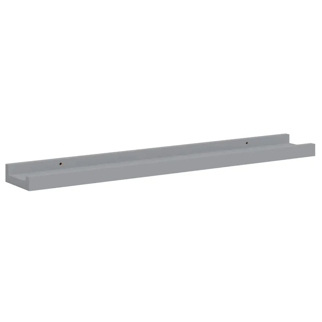 Picture Frame Ledge Shelves Wall Mounted Display Shelf 60x9x3cm Grey MDF 2 Piece