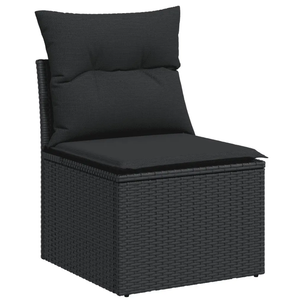 7 Piece Garden Sofa Set Outdoor Patio Furniture with Cushions Storage Black