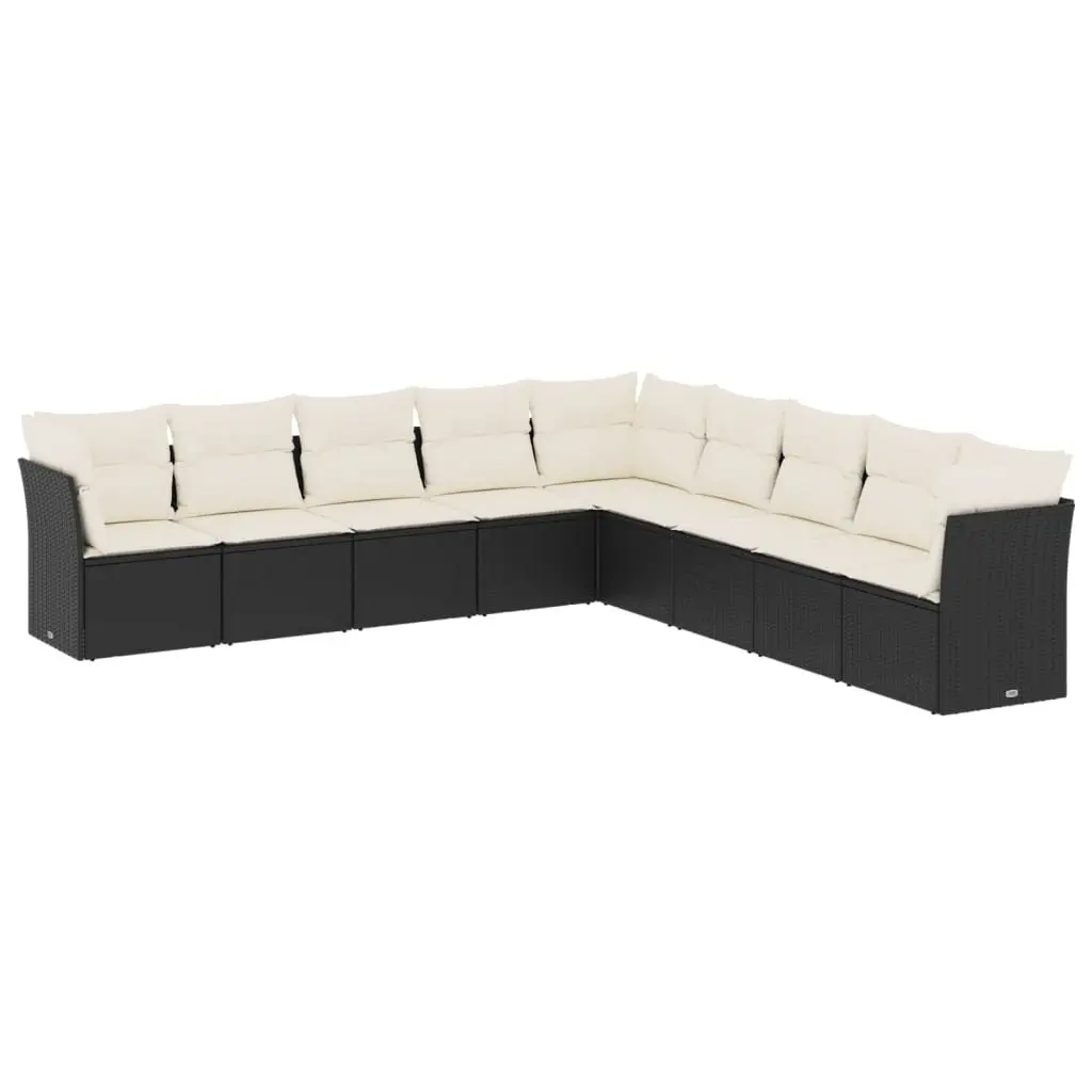 Garden Sofa Set 9 Piece Outdoor Furniture Patio Sectional with Storage Cushions