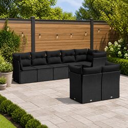 Garden Sofa Set 8 Piece Outdoor Furniture Patio Sectional with Storage Cushions