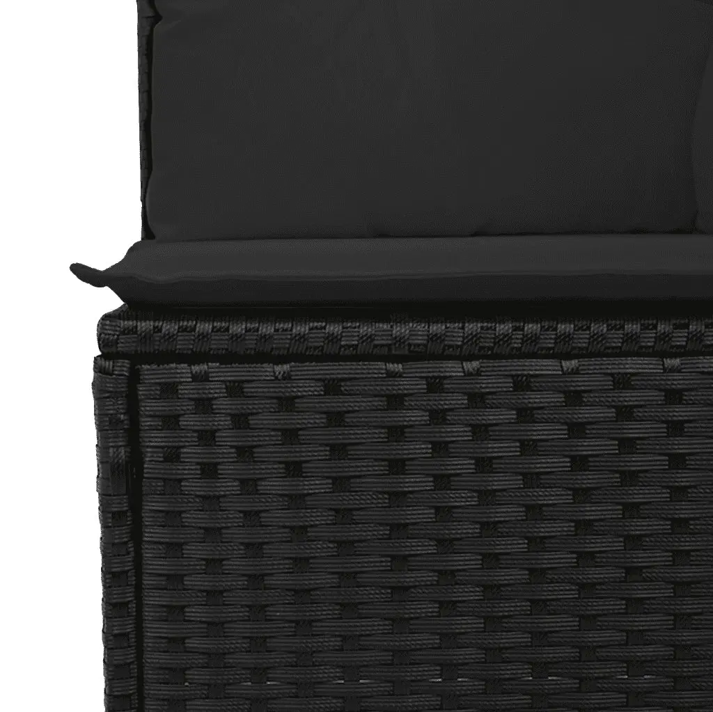 7 Piece Garden Sofa Set Black Poly Rattan Outdoor Furniture Patio Lounge