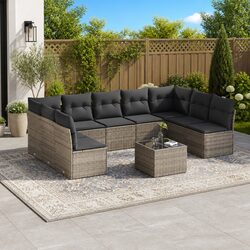 10-Piece Garden Sofa Set Outdoor Lounge Furniture Patio Seating with Cushions