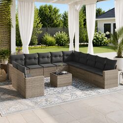 Outdoor Garden Sofa Set 12 Piece Sectional Modular Seating Grey Rattan Furniture