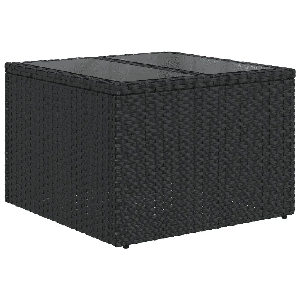 7 Piece Outdoor Garden Sofa Set Black PE Rattan Modular Patio Furniture Cushions