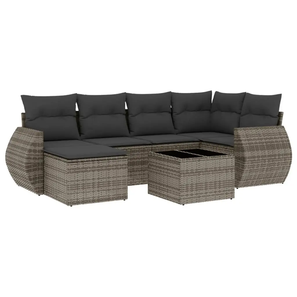 7 Piece Garden Sofa Set Outdoor Furniture Patio Sectional with Cushions Grey