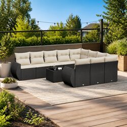 11 Piece Garden Sofa Set Outdoor Furniture Patio Lounge with Cushions Storage