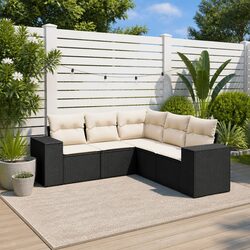 Garden Sofa Set 5 Piece Outdoor Furniture Patio Rattan Sectional with Storage