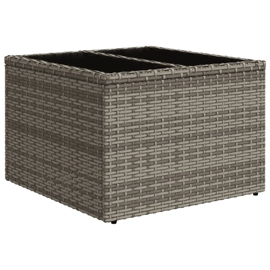 7 Piece Garden Sofa Set with Cushions Grey Poly Rattan Outdoor Furniture