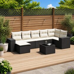 8 Piece Outdoor Garden Sofa Set Rattan Patio Furniture with Cushions Storage