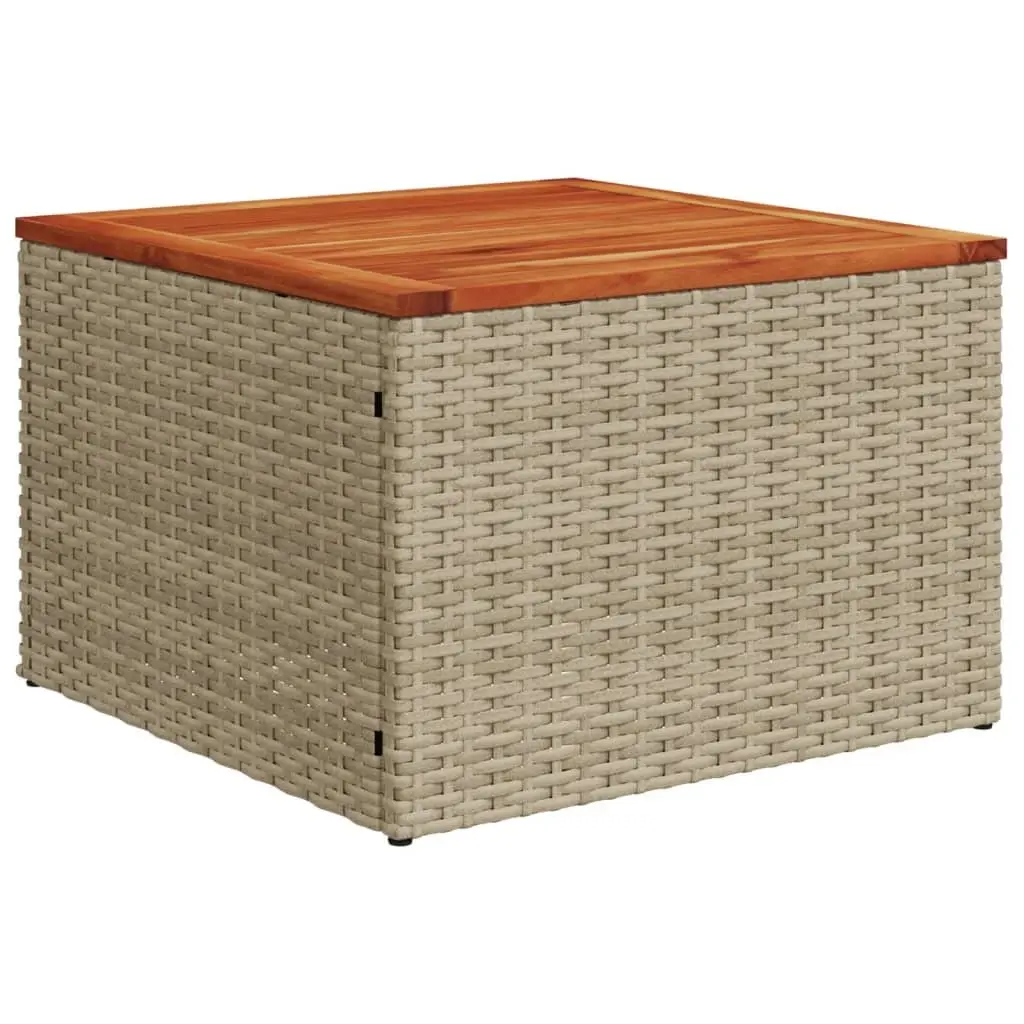 4 Piece Outdoor Garden Sofa Set with Storage Cushions Beige Poly Rattan