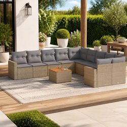 Outdoor Garden Sofa Set 11 Piece Patio Furniture Sectional with Storage