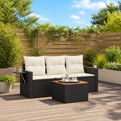 Garden Sofa Set 4 Piece Outdoor Furniture Patio Seating with Cushions Storage