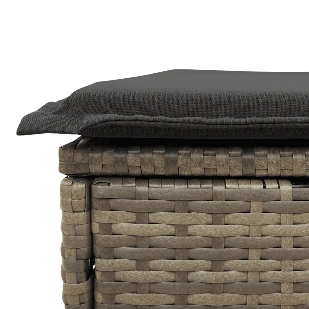 7 Piece Garden Sofa Set Outdoor Furniture Grey Poly Rattan with Cushions Storage