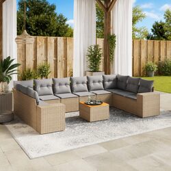 Outdoor Garden Sofa Set 11 Piece Modular Patio Furniture with Storage Cushions