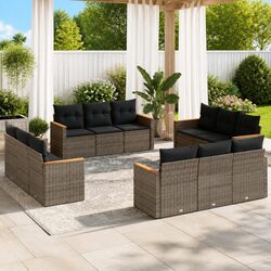 Garden Sofa Set 12 Piece Outdoor Furniture Patio Grey Modular Rattan Seating
